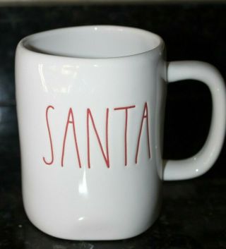 Rae Dunn Christmas Santa Red White Coffee Tea Mug