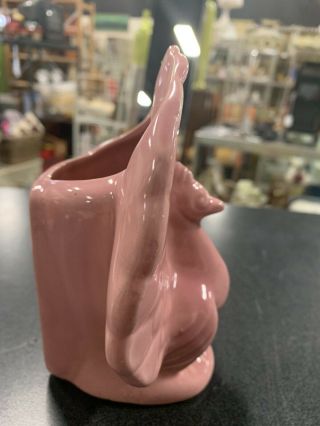 Vintage Moreton McCoy Pottery Pink Peacock Bird Wall Pocket Planter Vase USA 3