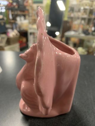 Vintage Moreton McCoy Pottery Pink Peacock Bird Wall Pocket Planter Vase USA 4