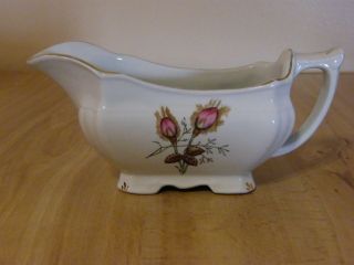Antique Royal Ironstone China Alfred Meakin England Gravy Boat Rosebuds