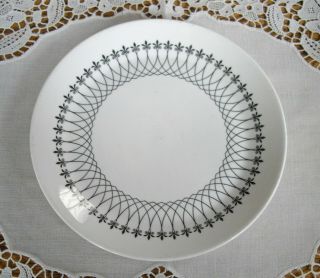 Vintage Syracuse China Syralite Black & White Fleur - De - Lis Lace 6 1/4 " Plate