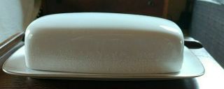 Crown Victoria Lovelace Covered Butter Dish Fine China,  Japan,  White Lace