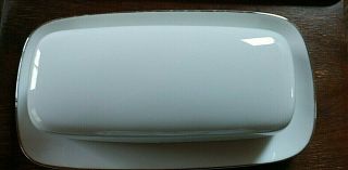 Crown Victoria Lovelace COVERED BUTTER DISH Fine China,  Japan,  White Lace 2