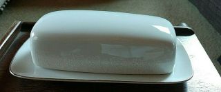 Crown Victoria Lovelace COVERED BUTTER DISH Fine China,  Japan,  White Lace 3