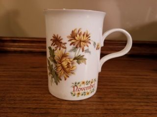Vintage Crown Dorset Staffordshire Flower Of The Month Mug,  November