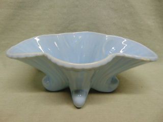 Vintage Shawnee Pottery Large Embossed Blue Turquoise Footed Planter