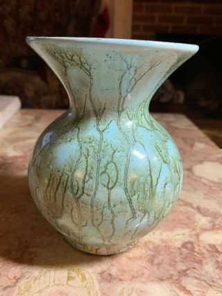 Handpainted Delfware With Brass Accents Made In Holland Small Vase