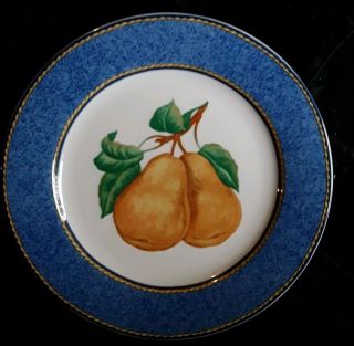 Casual Victoria & Beale Blue Harvest 8 " Plate 9056 Pears With Blue