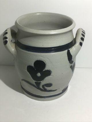 Williamsburg Restoration Pottery Stoneware Blue Salt Glaze Preserves Jar Crock 3