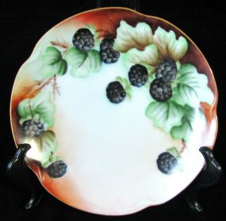 Jaeger & Co J&c Bavaria Louise Hand Painted Blackberry 6.  5 " China Plate