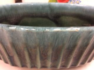 Vintage Hull USA F39 Green Blue - Drip Oval Footed Planter 7 