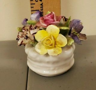 Vintage Rare Miniature Vase Royal Adderley Floral Bouquet Flower Bone China
