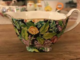 Vintage Lord Nelson Ware “black Beauty” Chintz Creamer Lovely