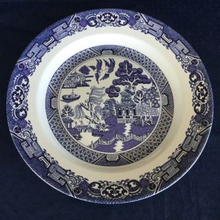 Royal Cuthbertson Blue Willow 12 " Round Serving Platter Chop Plate