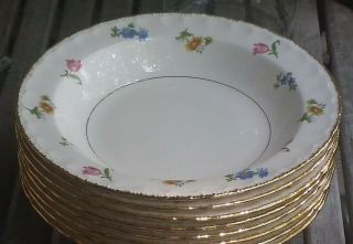 Vintage Pope Gosser Pinafore Pattern Rim Soup Bowls