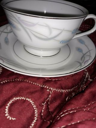 Vintage Valmont China Royal Wheat Tea Cup & Saucer Set