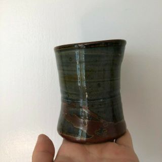 Mid Century Modern John Glick Stoneware Studio Pottery Signed Tumbler Cup Vase 2