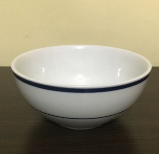 Oneida Maitre De Porcelain Cereal Bowl White With Blue Stripe