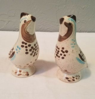 Two Red Wing Bob White Quail Pottery Shakers