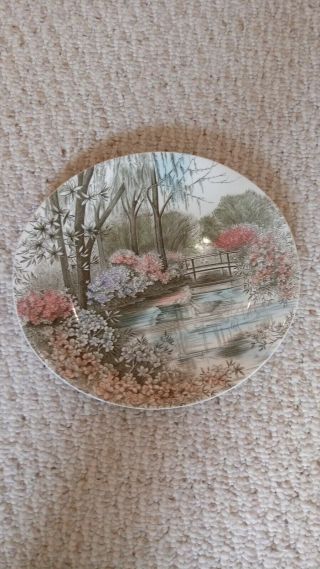 Vintage Johnson Bros English Gardens 10 " Oval Dinner Plate Hand Engraved Scene
