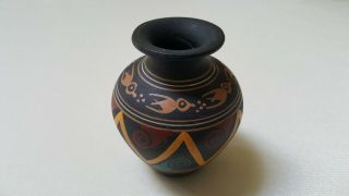 Vintage Southwestern Design Art Pottery Vase Approx.  3 " High
