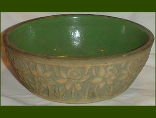Old Red Wing Art Pottery Brushware Bulb Bowl Planter W Daffodils 7.  75 " X 2.  75 "