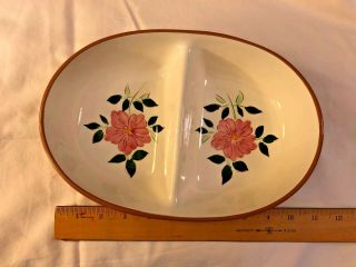 Vintage Stangl Pottery Divided Serving Dish Relish Tray Wild Rose Pattern