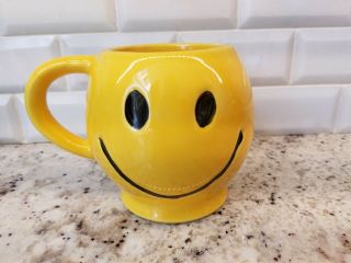Smiley Face Mug Yellow Mccoy Vintage Coffee Cup Gold Happy Face 70s 12oz