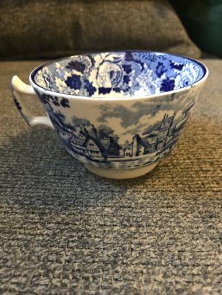Antique Tea Cup Enoch Woods English Scenery,  England Blue Transferware