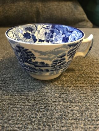 Antique Tea Cup Enoch Woods English Scenery,  England Blue Transferware 3
