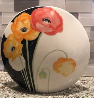 Mikasa Michael Lax Art Deco Vase 7 - 1/2” Poppy Poppies Flowers