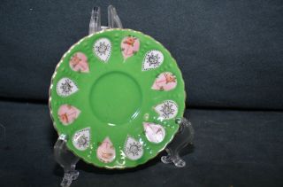 Vintage Paulux Handpainted Made in Japan Demitasse Cup and Saucer - Green 2