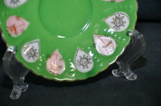 Vintage Paulux Handpainted Made in Japan Demitasse Cup and Saucer - Green 5