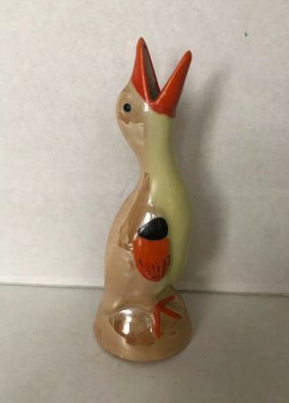 Vintage Lusterware 5” Porcelain Duck Bud Vase Or Flower Frog Japan
