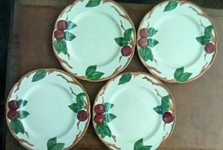 4 Franciscan Apple 9 1/2 " Lunch Plates Made In California