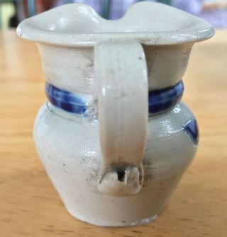 Vintage Miniature Williamsburg Pottery Pitcher Creamer Hand - Carved Stoneware Va. 4