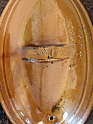 Vintage Brown Glazed Stoneware Bean Pot with Lid 11” x 7” x 4” 4