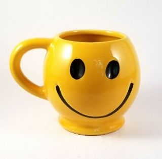 Vintage Mccoy Art Pottery Yellow Smiley Face Coffee Mug