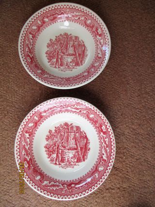 4 Vintage 1965 Royal China Pink Memory Lane 5.  5 In.  Berry Bowls -