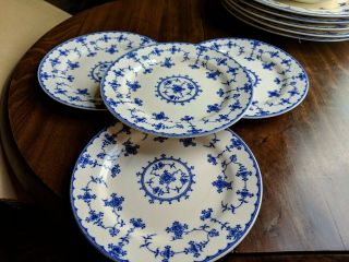 Vintage Blue Delft By Maruta Blue Ivory 6 1/4” Bread Plates Set Of 4
