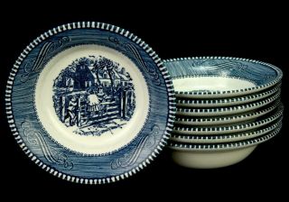 Vintage Currier And Ives " The Old Farm Gate " Fruit Bowl 5 5/8 " Royal China