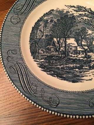 Dinner Plate Vintage Currier And Ives Royal China Old Grist Mill 10 