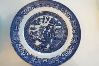 Wood And Sons Blue Willow Dinner Plate 10 1/4 " Made In England
