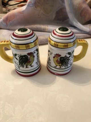 Vintage Ucagco China Rooster Salt And Pepper Shakers.  Made In Japan