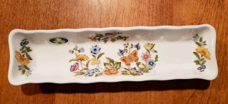 Aynsley Made In England Fine English Bone China Cottage Garden Butterfly Dish