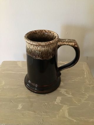 Vintage Pfaltzgraff Gourmet Brown Drip Tankard 6 " Beer Mug Stein Stoneware
