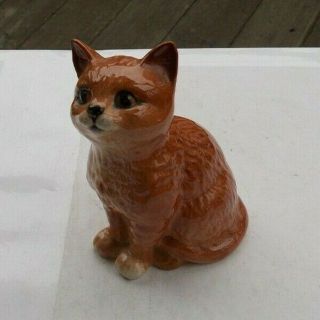 Rare Vintage 4 " Beswick England Kitty Cat Figurine Statue Brown Adorable Look Nr