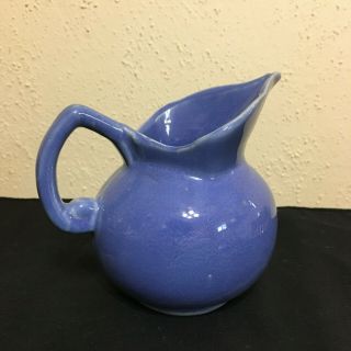 Vintage Niloak Pottery Glossy Blue Small Creamer Pitcher