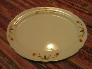 Hall China Jewel Tea Autumn Leaf Mary Dunbar 13 - 1/2 Oval Serving Platter
