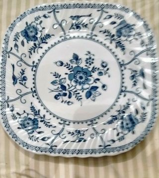 Johnson Brothers Blue Indies Square Luncheon Plate.  7.  5 "